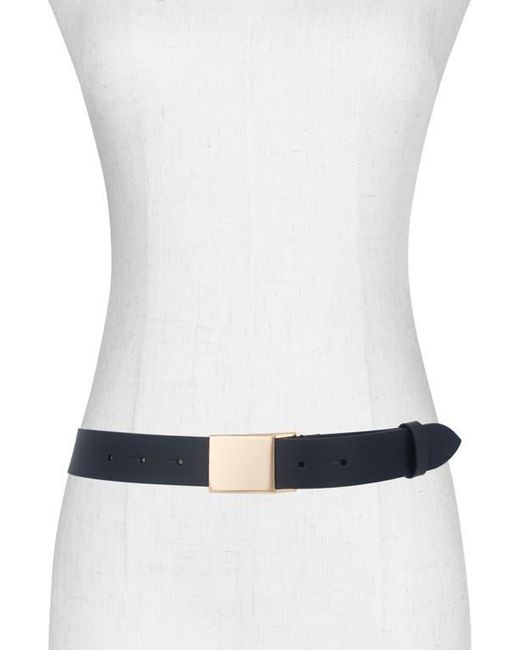 Vince Black Plaque Leather Belt