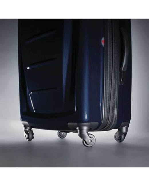 Samsonite Blue Winfield 2 Checked-Medium 24-Inch Hardside Expandable Luggage With Spinner Wheels