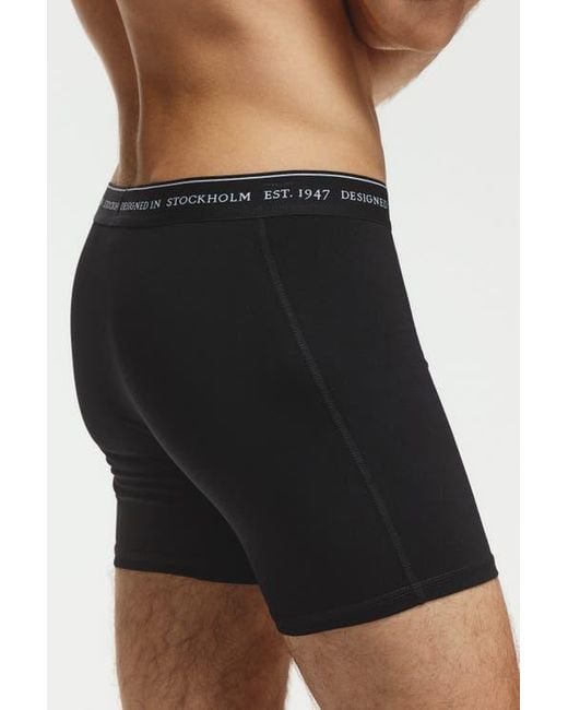 H&M Black 3-Pack Coolmax Mid Trunks for men