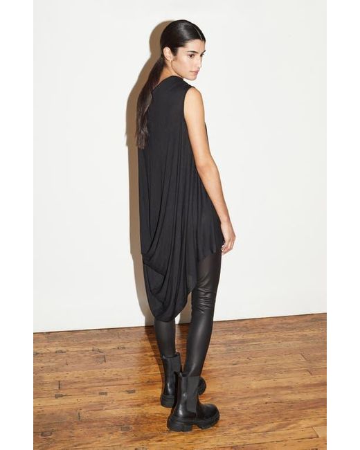 MARCELLA Black Ines Drape Sleeveless High-Low Tunic Top