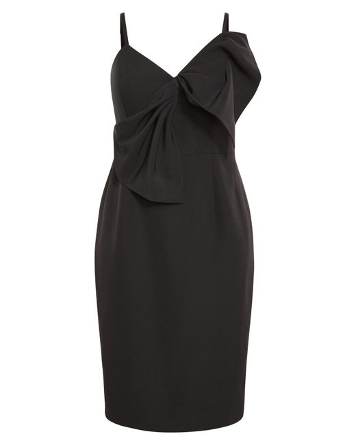 City Chic Black Bella Bow Sheath Dress