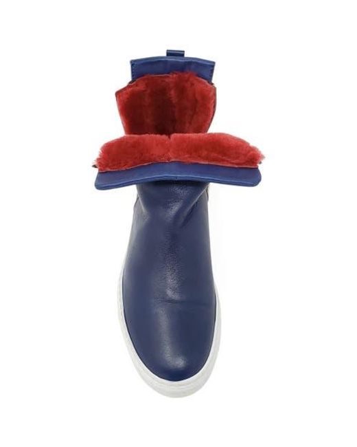 Madison Maison Blue Double Zip Shearling Boot