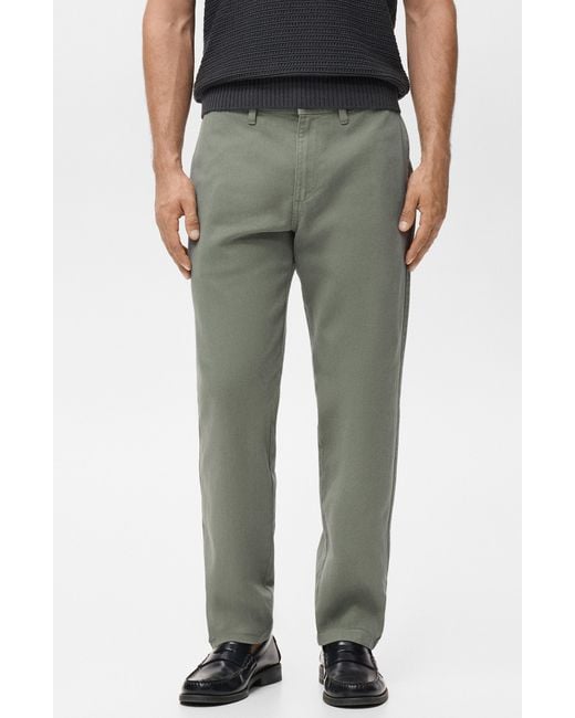 Mango Green Regular Fit Jeans for men