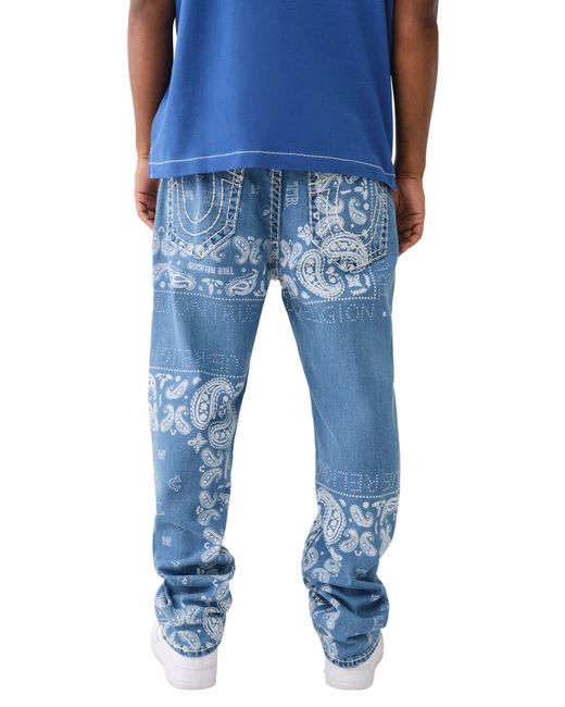 True Religion Blue Bobby No Flap Super T Relaxed Fit Jeans for men