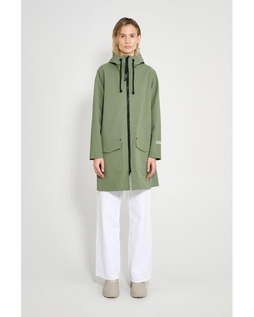 Stutterheim Green Mosebacke Patch Matte Raincoat