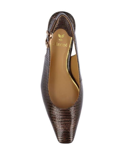 J. Reneé Brown Hadyn Lizard Embossed Slingback Pump