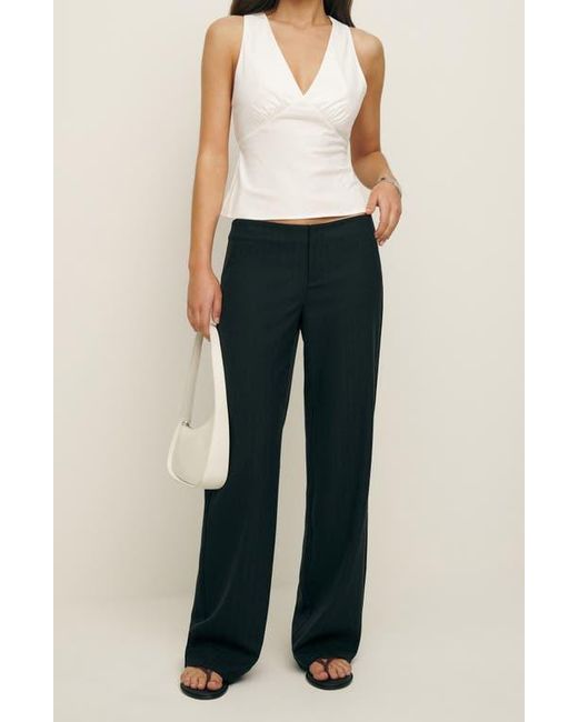 Reformation Black Vida Relaxed Fit Low Rise Pants