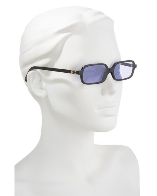 Miu Miu Blue 52Mm Rectangular Sunglasses