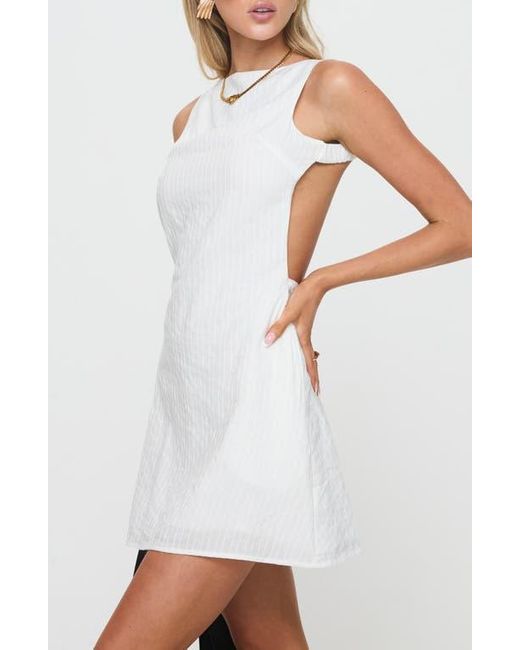 Princess Polly White Swoon Open Back Cotton Minidress