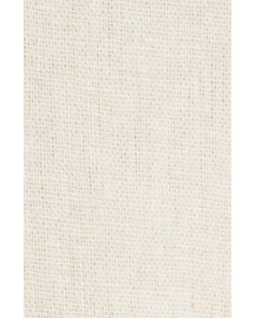 Charles Henry Natural Linen Blend Fit & Flare Dress