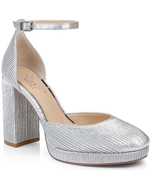 Badgley Mischka White Stephanie Ankle Strap Platform Pump