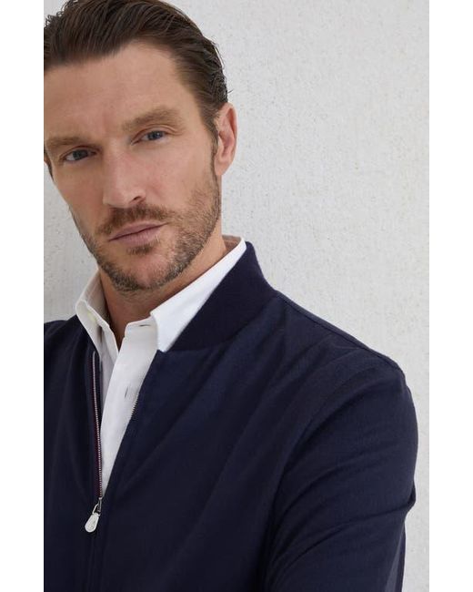 Brunello Cucinelli Blue Cashmere Bomber for men