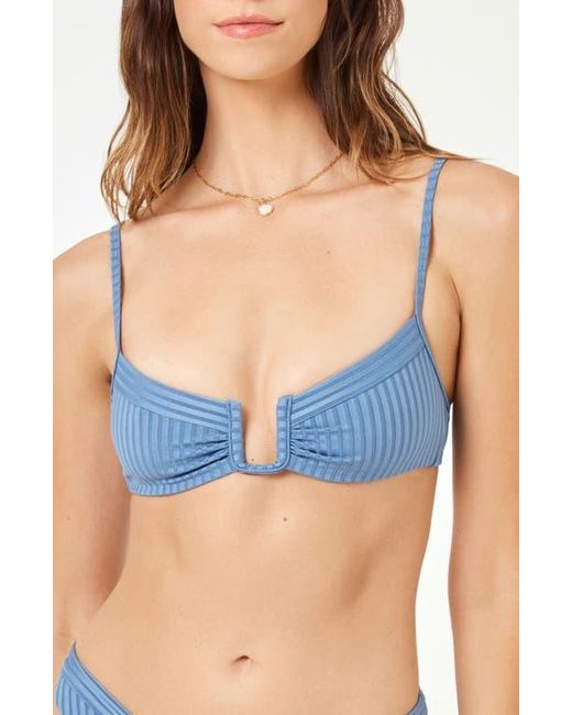 LSPACE Blue Peyton Bikini Top