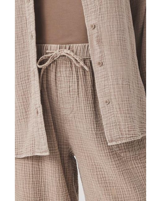 Splendid Pink Adele Cotton Gauze Drawstring Pants