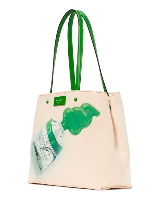 Kate Spade Green Medium Squeeze Print Canvas Tote