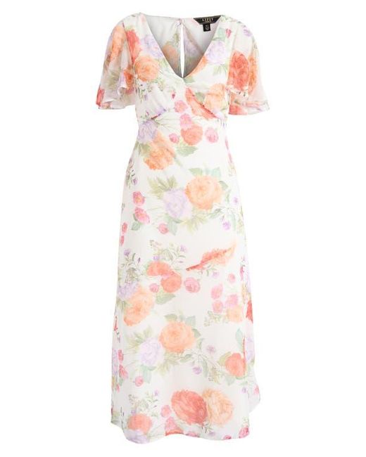 Lipsy White Flutter Sleeve Maxi Dress