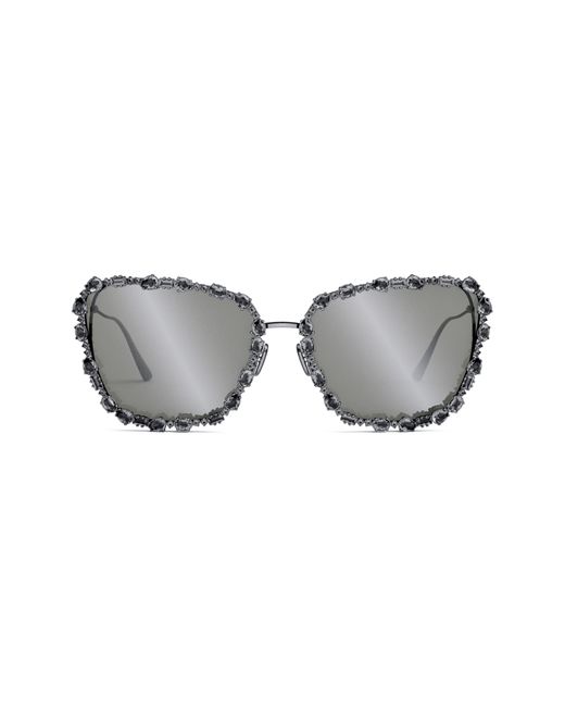 Dior Gray Miss B2u 63mm Oversize Butterfly Sunglasses