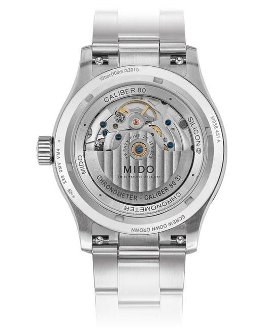 MIDO Gray Multifort Automatic Bracelet Watch, 42Mm for men