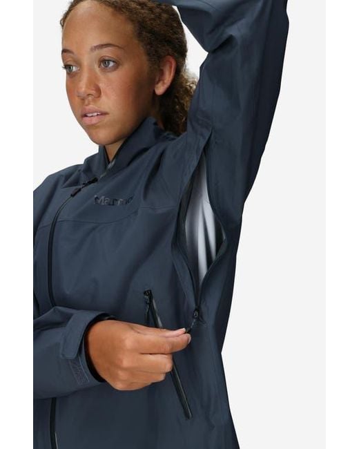 Marmot Blue Minimalist Pertex Waterproof Hooded Jacket