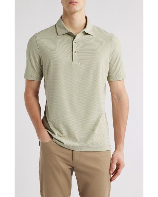 Scott Barber Green Micro Stripe Performance Polo for men