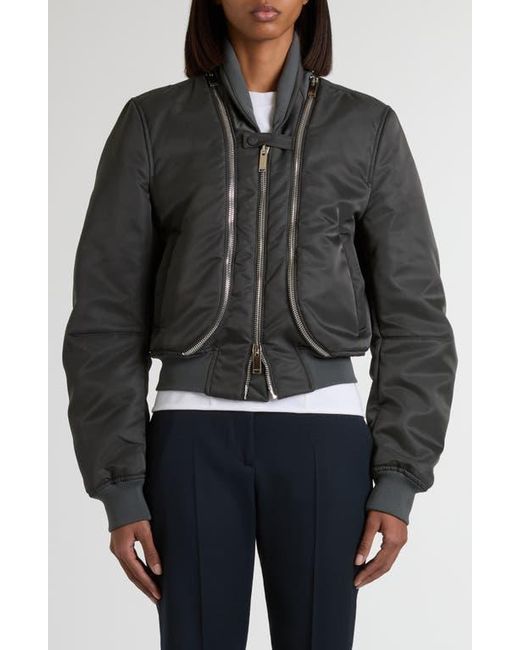 Alexander McQueen Black Zip Pocket Nylon Bomber Jacket