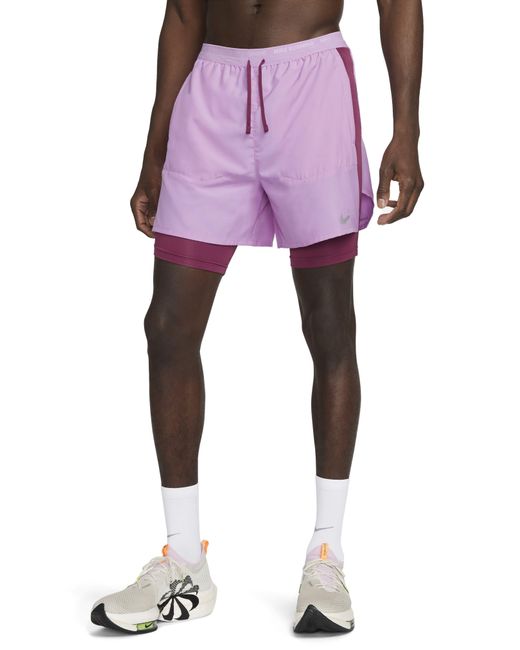 Nike Dri-fit Stride Hybrid Running Shorts in Purple for Men | Lyst