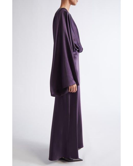 Altuzarra Purple Evinka Long Sleeve Silk Satin Dress