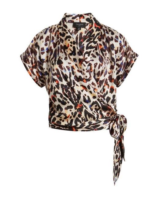 Tahari Black Side Tie Wrap Top