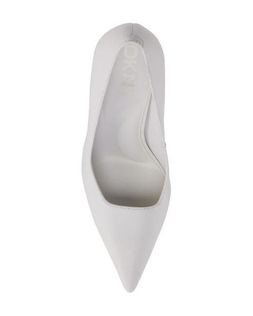 DKNY White Mickel Pointed Toe Pump