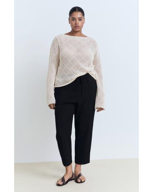 Mango Blue Flowy Drawstring Pants