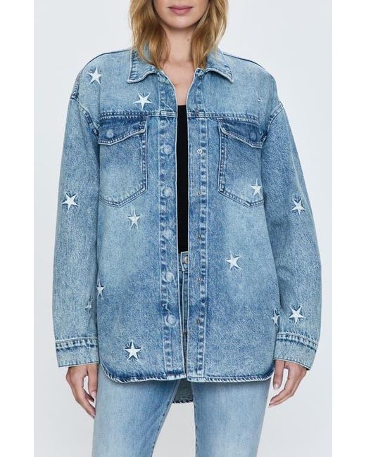 Pistola Mandy Star Embroidered Oversize Denim Shirt Jacket