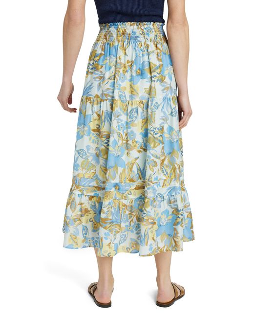 Faherty Brand Blue Ivy Floral Tiered Maxi Skirt