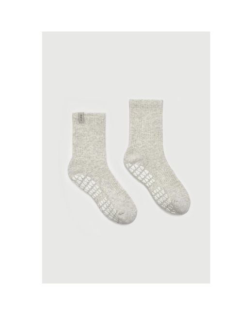 Fraise White Classic Crew Grip Socks