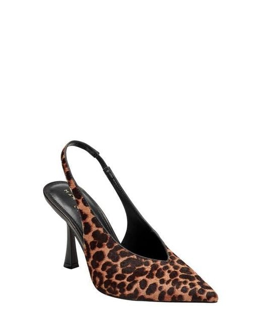 Marc Fisher Womens Brown Esther Slingback Pointed Toe Pump