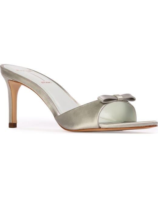 Black Suede Studio White Albie Slide Sandal