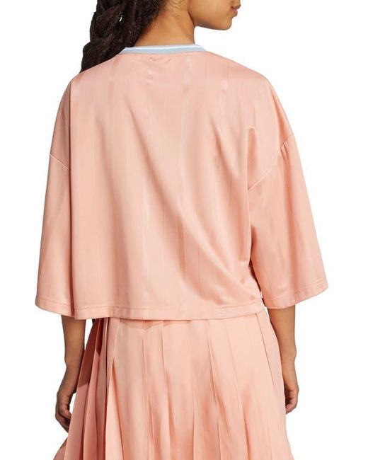 Adidas Pink Tiro 3-Stripes Oversized Crop Jersey