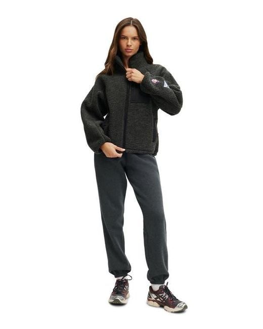 Cotton On Black Active Trail Soft Fleece Zip Through