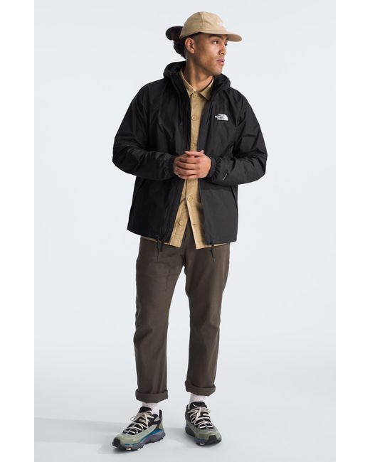 The North Face Black Antora Water Repellent Hooded Rain Jacket for men