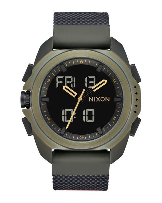 Nixon Black Ripley Ana-Digi Silicone Strap Watch, 47Mm for men