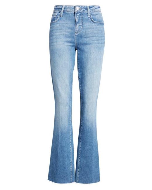 L'Agence Blue Ruth Raw Hem Straight Leg Jeans