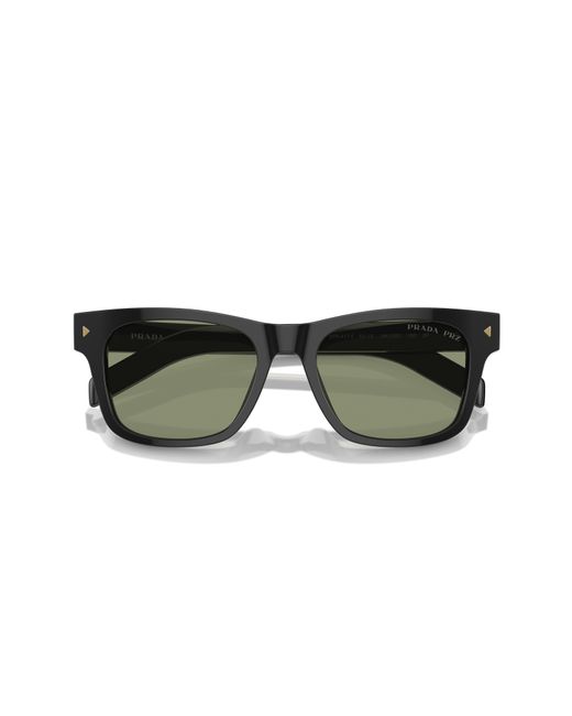 Prada Green 55mm Polarized Rectangular Sunglasses for men