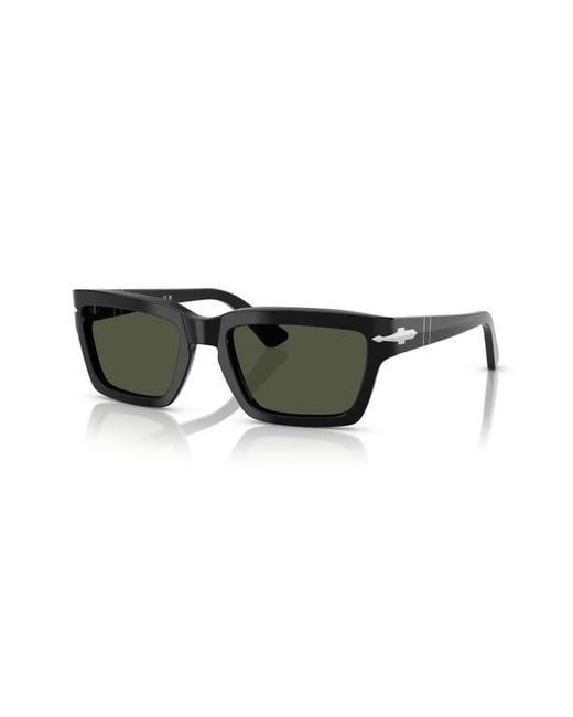 Persol Green 55Mm Rectangular Sunglasses for men