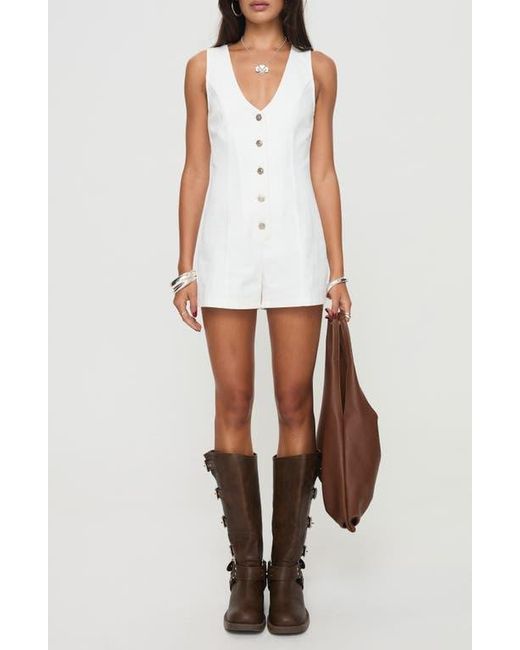 strapless open back dress Halcyon Romper White