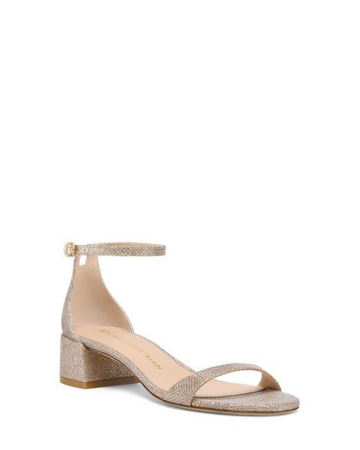 Stuart Weitzman Natural Nudist Block 35 Ankle Strap Sandal