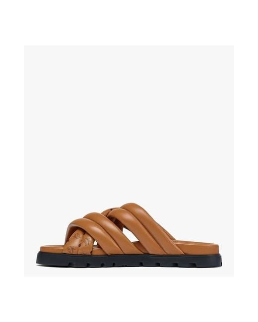 MCM White Monogram Print Cross Sandals for men