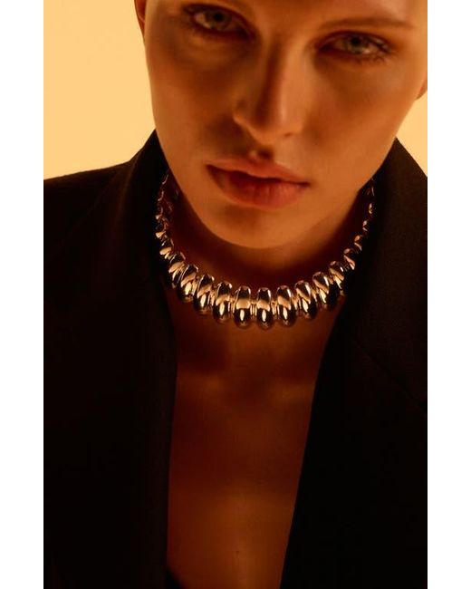 Mango Black X Kaia Gerber Ridge Embossed Choker Necklace