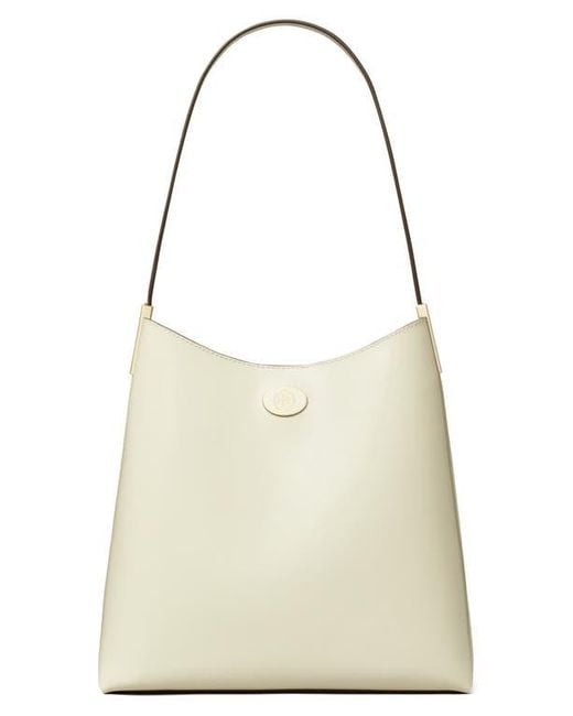 Tory Burch Natural Robinson Spazzolato Leather Hobo Bag