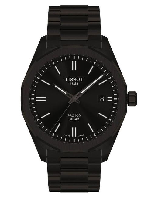 Tissot Black Prc 100 Solar Quartz Bracelet Watch, 39Mm for men