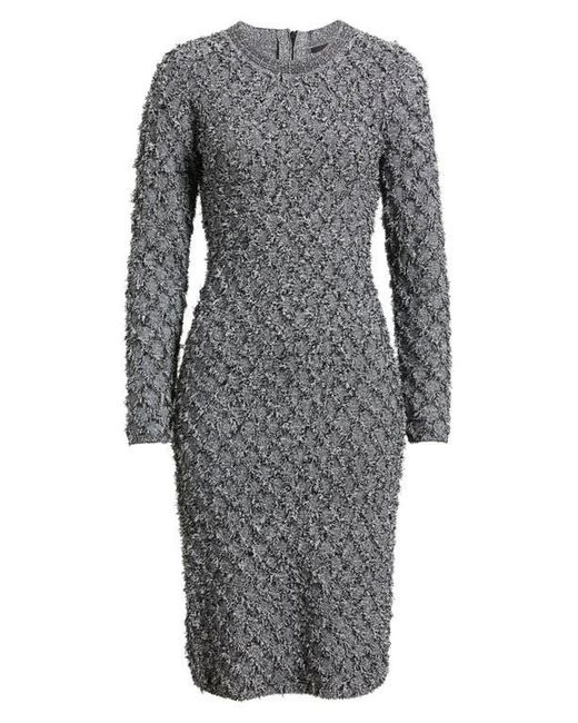 Kobi Halperin Gray Apollo Fringe Long Sleeve Sweater Dress