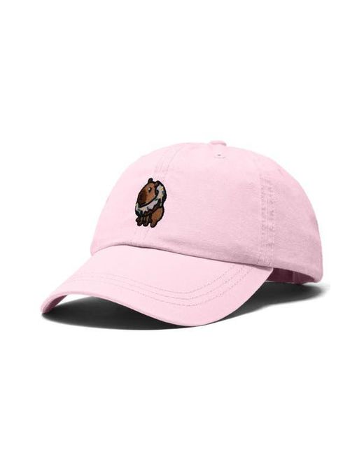 Alix Pink Capybara Donut Embroidered Cap for men